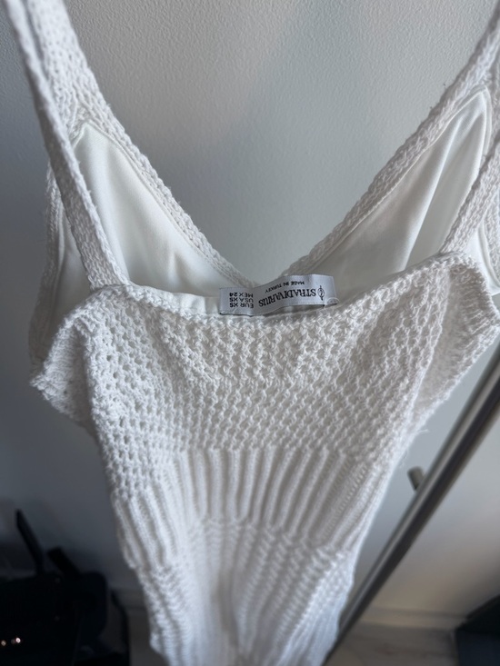 stradivarius White Crochet Maxi Dress with Scoop Neck - Picture 5 of 6